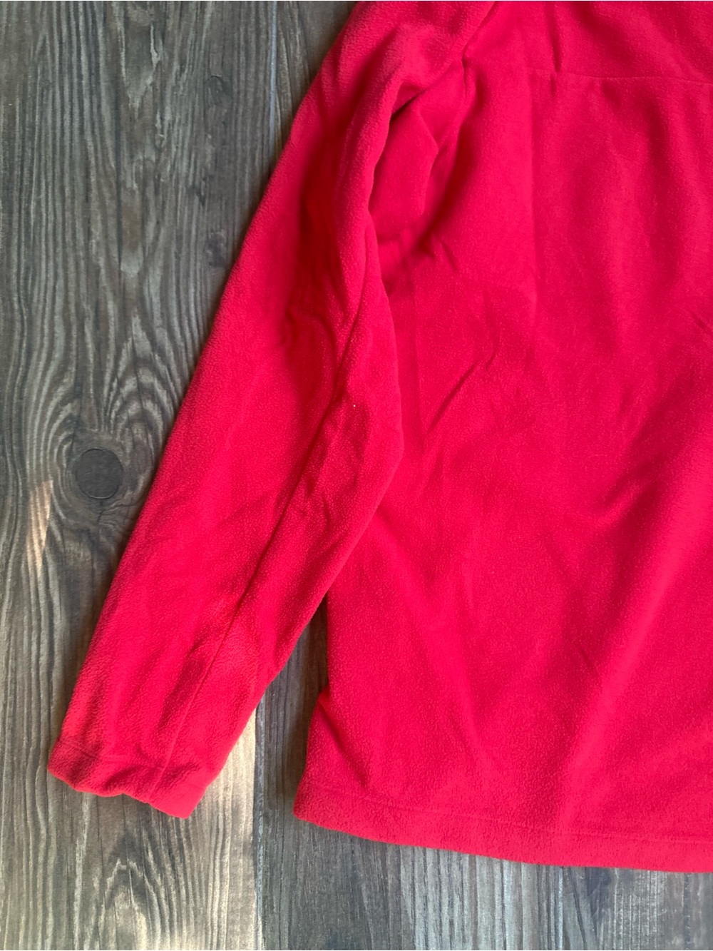 The North Face Red Fleece Quarter-Zip Pullover with Dark Trim - Picture 6 of 9